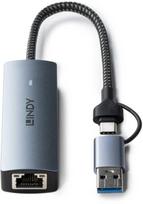 usb ethernet adapteris - Lindy USB 3.2 Gen 1 į 5G Ethernet adapteris Juodas (Black) - 1 nuotrauka