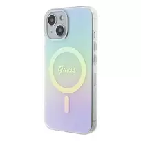 apple iphone 1 - Guess "Hardcase IML Iridescent MagSafe iPhone 15" Pink - 2 nuotrauka
