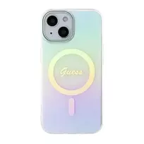 apple iphone 1 - Guess "Hardcase IML Iridescent MagSafe iPhone 15" Pink - 3 nuotrauka