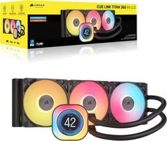 aio ausintuvai lcd - Corsair iCUE LINK TITAN 360 RX LCD AIO 360mm Juodas (Black) - 2 nuotrauka