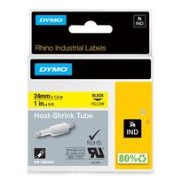 dymios - Dymo Rhino Termo vamzdelis 24mm x 1.5m juodas ant geltonos - 4 nuotrauka
