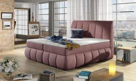 Lova dvigulė continental Vincenzo Mat Velvet 63, 180 x 200 cm, rožinė, su čiužiniu, su grotelėmis