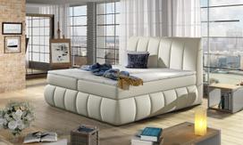Lova dvigulė continental Vincenzo Soft 33, 160 x 200 cm, šviesiai ruda, su čiužiniu, su grotelėmis