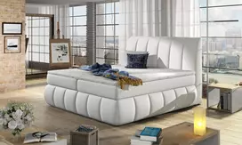 Lova dvigulė continental Vincenzo Soft 17, 160 x 200 cm, balta, su čiužiniu, su grotelėmis