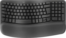 belaide klaviatura kompiuteriui - Logitech Wave Keys for Business, Ergonominė Klaviatūra, Grafitas (Graphite) - 1 nuotrauka