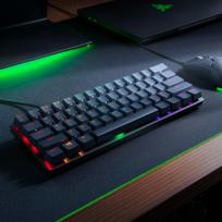 razer klaviatura - Razer Huntsman Mini, Laidinė Žaidimų Klaviatūra, Juoda (Black), Clicky Optical (Purple) - 1 nuotrauka
