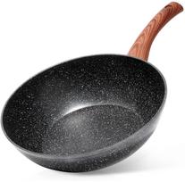 Vilde Black&Wood 199079, 28 cm, Juodas (Black) granitinis wok keptuvas