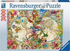 Ravensburger Dėlionė Flora ir Fauna Pasaulio žemėlapis 3000 det. 17117