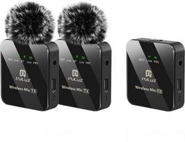 prisegami mikrofonai - Puluz PU3154B Belaidis Lavalier mikrofonas 2 TX + 1 RX - 1 nuotrauka