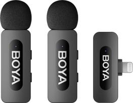 mikrofonas lightning - Boya BY-V2 Belaidis mikrofonas Juodas (Black) - 1 nuotrauka