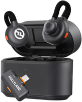belaidis lavalier mikrofonas - Hollyland Lark M2S Duo Belaidis Lavalier Mikrofonas su USB-C Kištuku (Kosminė Pilka) - 1 nuotrauka