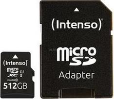 sd 512 card - Atminties kortelė Intenso Performance, 512 GB microSDXC UHS-I Class 10 + SD adapteris - 1 nuotrauka