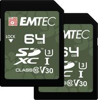 atminties kortele v30 - Emtec SD 64GB UHS-I U3 V30 Lauko 2 vnt. - 1 nuotrauka