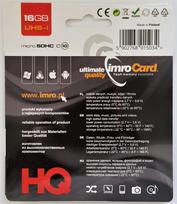 sdhc 16gb - IMRO 16GB Micro SDHC Class 10 UHS-I - 1 nuotrauka