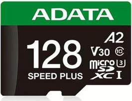 adata sd kortele - ADATA Speed Plus 128GB microSDXC UHS-I U3 A2 V30 + SD Adapter - 1 nuotrauka