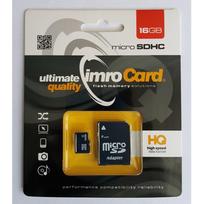 micro sd adapter - IMRO MicroSDHC 16GB Class 4 + SD Adapter - 1 nuotrauka