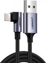 Ugreen Lightning MFI angled cable 2.4A 1m Black