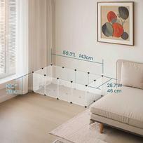 Songmics Šunių narvas, jūrų kiaulių narvas 143 x 73 x 46 cm, Balta (White)