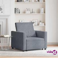 Fotelis vidaXL 3-in-1 vienvietė sofa-lova, tamsiai pilkas (Dark Grey)