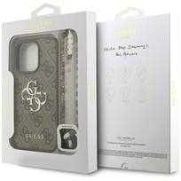 Guess PU 4G Metal Logo Strap Case for Apple iPhone 16 Pro Max - Rudas (Brown)