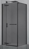 Dušo kabina PRESTIGE, 100x100 cm, juoda/pilka (Black/Grey) be pado
