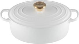 Le Creuset Ketaus puodas ovalus 27 cm, 4,1 l, Baltas (White)