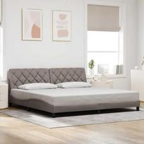 vidaXL Lovos rėmas be čiužinio, taupe (Taupe), 200x200 cm, audinys