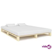 vidaXL Lovos rėmas iš palečių, medienos spalvos (Wood), 180x200 cm, pušies medienos masyvas