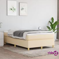 vidaXL Lovos rėmas be čiužinio, kreminė (Cream), 120x200 cm, audinys