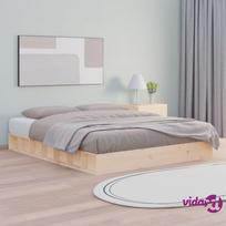 vidaXL Lovos rėmas, natūralus, 180x200 cm, medienos masyvas