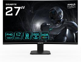 lenktas monitorius - Gigabyte GS27FC2 27", FHD, lenktas, juodas (black), 240Hz - 1 nuotrauka