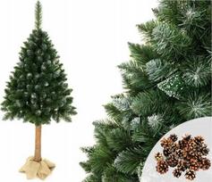 Dirbtinė Kalėdų eglutė Lean Diamond Pine 3D, 180 cm, ant natūralaus kamieno, su sniego efektu