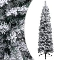 Dirbtinė Kalėdų eglutė vidaXL Plona su sniegu, 120 cm, žalia (Green)