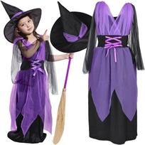 Jokomisiada - Kostiumas burtininkei su suknele ir skrybėle, juoda/violetinė (Black/Purple) ZA5279