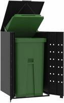 vidaXL Stoginė vienam konteineriui, juoda (Black), 69x79x117cm, plienas