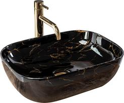 Rea Belinda 33,5x46,5 cm praustuvas, Juodas (Black) marmuras