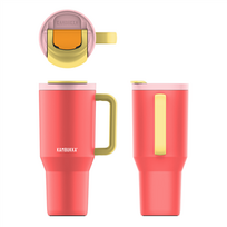 termo gertuve su siaudeliu - Kambukka Rio Tumbler, 950 ml, Pink Papaya, raudona/geltona - Termogertuvė - 1 nuotrauka