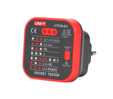 elektros testeris uni t - Lizdo testeris 230V RCD, UNI-T UT07B-EU - 1 nuotrauka