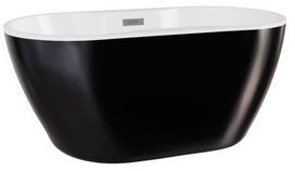 Vonia, laisvai pastatoma Besco Navia Black&White, 150 cm x 80 cm x 60 cm, ovalas