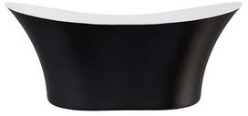 Vonia, laisvai pastatoma Besco Amber Black&White Matt, 170 cm x 80 cm x 72 cm, ovalas