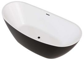 Vonia, laisvai pastatoma Besco Ayla Black&White, 170 cm x 80 cm x 68 cm, ovalas