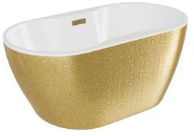 Vonia, laisvai pastatoma Besco Navia Glam Gold, 150 cm x 80 cm x 60 cm, ovalas