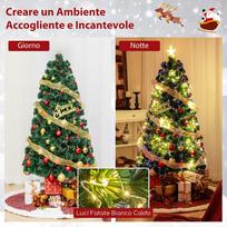 Promotions Kalėdų eglė, 150cm iš anksto apšviestas pluoštinis Kalėdų medis su žvaigždės formos lemputėmis viršuje, 75x150 cm, žalias