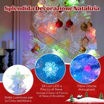 Promotions Kalėdų eglė, 150cm pluoštinė eglė su perlamutrinėmis lapais, žvaigždės viršuje ir LED šviesomis, 180x79 cm, balta