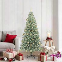vidaXL Dirbtinė Kalėdų Eglė Su Sniegu ir LED Šviesa su 300 LED 180 cm