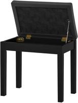 pufas daiktadeze - HOMCOM Pianino suoliukas su daiktadėže, juodas (Black) - 1 nuotrauka