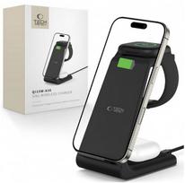 apple pakrovejas - Tech-Protect wireless charger A36 3in1 QI15W, black | 5906302372140 - 1 nuotrauka