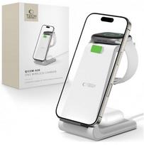 apple pakrovejas - Tech-Protect wireless charger A36 3in1 QI15W, white | 5906302372157 - 1 nuotrauka