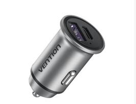 car charger usb port - MOBILE CHARGER CAR 30W USB/2P GRAY FFFH0 VENTION - 1 nuotrauka