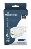 2 usb power adapteris - POWER ADAPTER USB/USB-C 25W/FAST MRMA112-2 MEDIARANGE - 1 nuotrauka